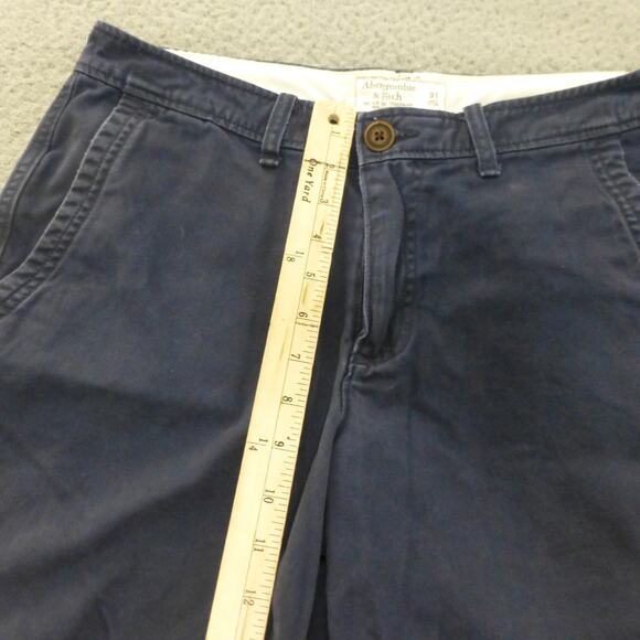 Abercrombie Fitch Shorts Mens 31 Blue Flat Front Preppy Pockets School Casual - Picture 6 of 9